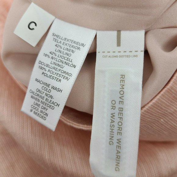 Ann Taylor Loft Skirt Womens Size 2 Solid Pink Shimmery Linen Blend Side Zip - Picture 3 of 5